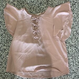 Size Large pink short sleeve blouse. Maurice’s